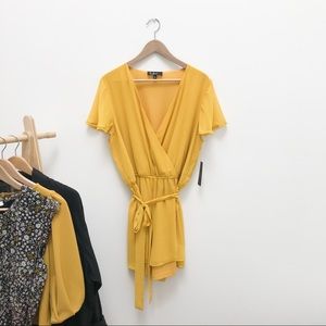 Lulu’s Romper V Neck Faux Wrap